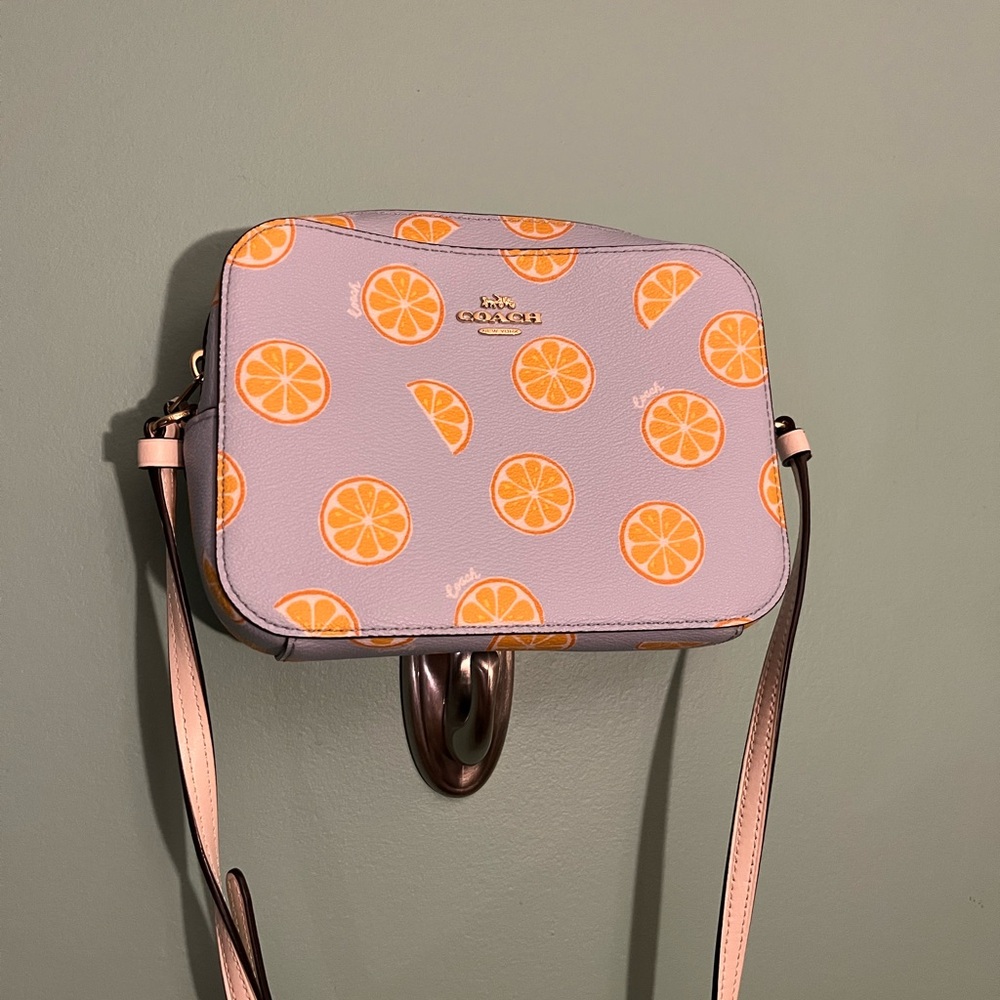 Coach Orange Print Crossbody Bag